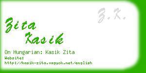 zita kasik business card